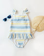 St. Lucia Swimsuit - Sobro Stripe with Worth Avenue White