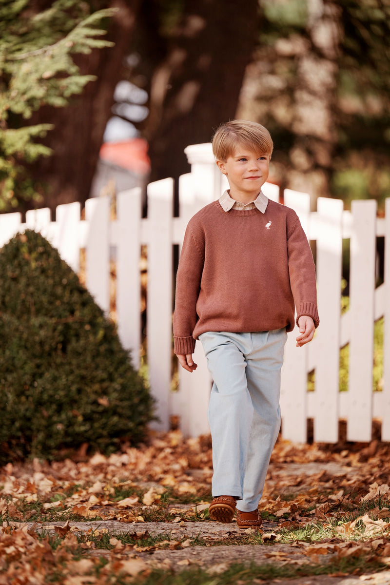 Isaac's Sweater - Gray Bay Brown with Palmetto Pearl Stork