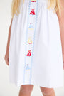Sleeveless Tabitha's Teachers Pet Dress - Worth Avenue White with Sailboats
