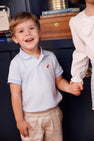 Prim & Proper Polo & Onesie - Beale Street Blue Stripe with Richmond Red Stork