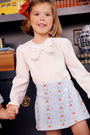 Stella Skort - First Day Flowers with Flower Buttons