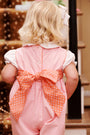 Sleeveless Rebecca Romper - Sandpearl Pink & Mill Street Manor Mini Floral with Pumpkin