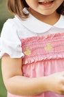 Ritzy Romper - Sandpearl Pink with Duck Smocking