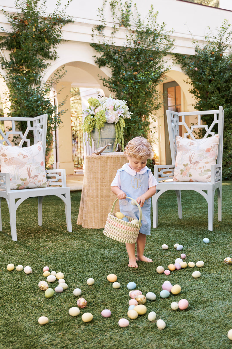 Prescott Pocket Jon Jon - Breakers Blue Seersucker with Worth Avenue White