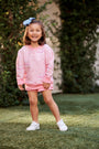 Puff Sleeve Cassidy Comfy Crewneck - A Day at the Derby (Palm Beach Pink) with Hamptons Hot Pink