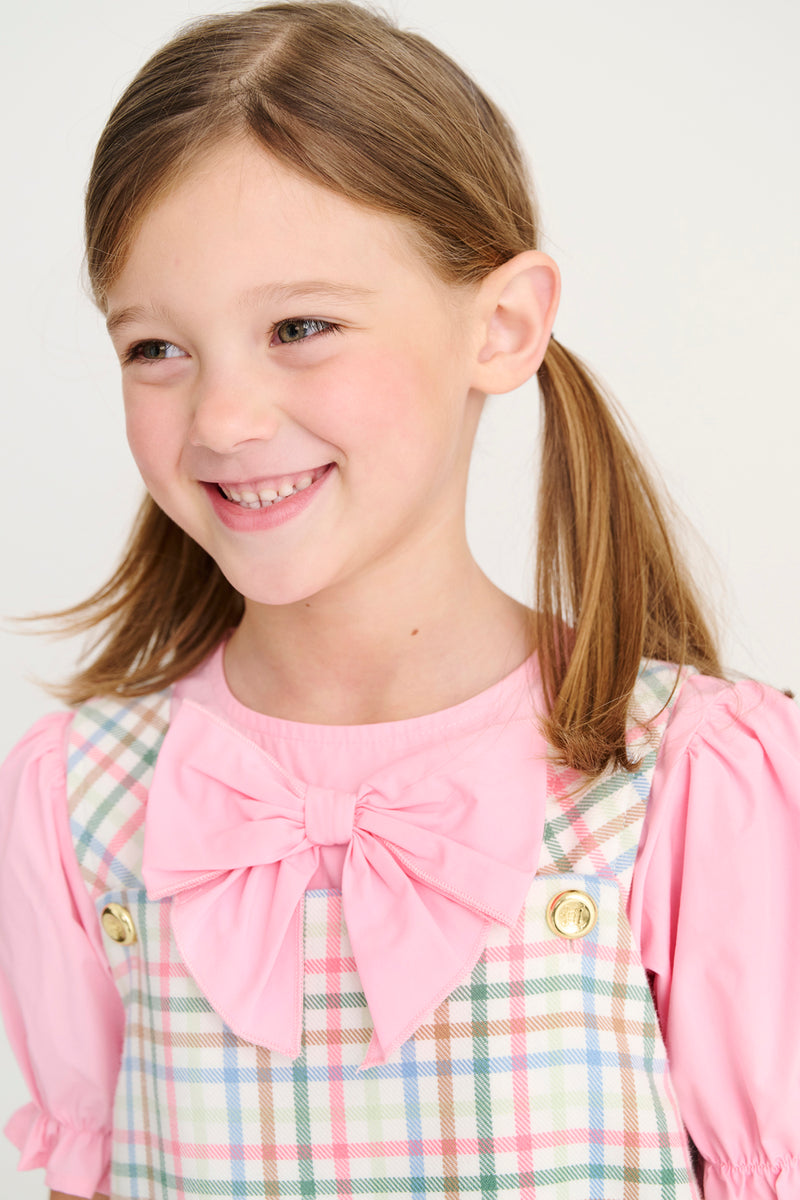 Short Sleeve Beatrice Bow Blouse & Onesie - Sandpearl Pink