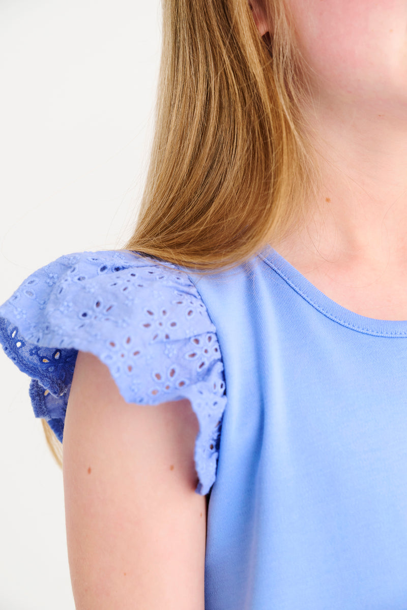 Ellen's Eyelet Dress - Barbados Blue