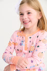 Payton Pajama Set - Candy & Critters (Sandpearl Pink) with Seashore Sherbet
