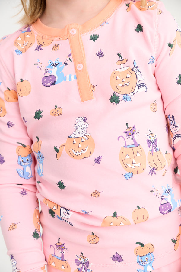 Payton Pajama Set - Candy & Critters (Sandpearl Pink) with Seashore Sherbet