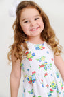 Reagan Romper - Biltmore Blooms (Buckhead Blue) with Richmond Red