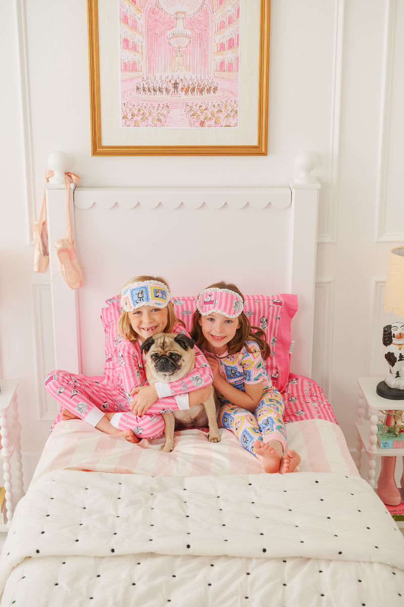 Sara Jane's Short Sleeve Set - Eloise's Picture Perfect Day with Palm Beach Pink