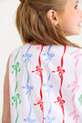 Annie Apron Dress - Bell Court Bows with Hamptons Hot Pink
