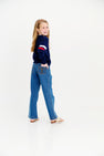 Seaton Intarsia Sweater - Nantucket Navy, Worth Avenue White & Richmond Red Stripes with American Flag