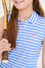 Paige's Proper Polo - Barbados Blue Stripe with Winter Park Pink Stork