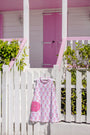 Lizzie's Luxe Leisure Dress - Bridgetown Harbour Hand Block with Winter Park Pink