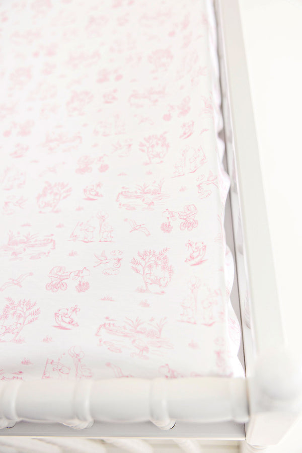 Cheeky Changing Pad Cover - Sir Proper's Sweet Arrival (Hamptons Hot Pink)