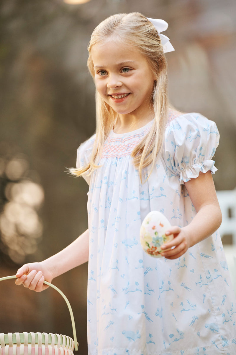 Short Sleeve Sandy Smocked Dress - Lindon Hill Hops with Pier Party Pink