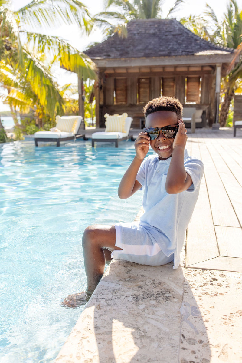 Shaefer Shorts (Terrycloth) - Beale Street Blue with Worth Avenue White