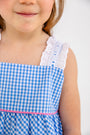Babs Bloomer Set - Sunrise Blvd. Blue Mini Gingham with Hamptons Hot Pink