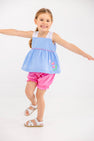 Babs Bloomer Set - Sunrise Blvd. Blue Mini Gingham with Hamptons Hot Pink