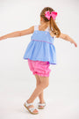 Babs Bloomer Set - Sunrise Blvd. Blue Mini Gingham with Hamptons Hot Pink