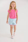 Cheryl Shorts - Heart Eyes (Belhaven Blue) with Winter Park Pink