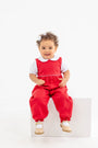 Sleeveless Rebecca Romper - Richmond Red with Fair Street Floral Bow