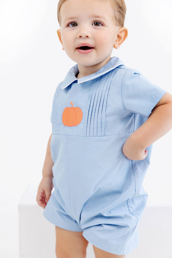 Short Sleeve John Hall Jon Jon - Barrington Blue with Pumpkin