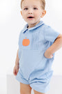 Short Sleeve John Hall Jon Jon - Barrington Blue with Pumpkin