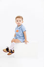 Short Sleeve John Hall Jon Jon - Barrington Blue with Pumpkin