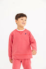 Cassidy Comfy Crewneck - Richmond Red Heathered with Nantucket Navy Stork