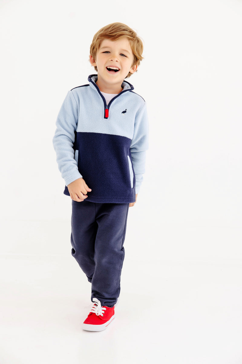 Hayword Half-Zip (Fleece) - Barrington Blue with Nantucket Navy