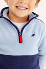 Hayword Half-Zip (Fleece) - Barrington Blue with Nantucket Navy