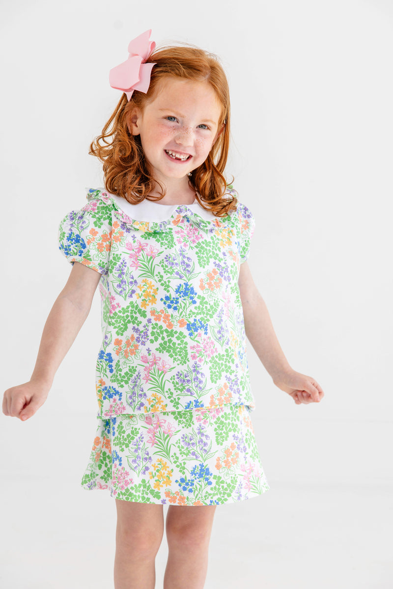 Searcy Skort - Gaston Street Garden with Worth Avenue White