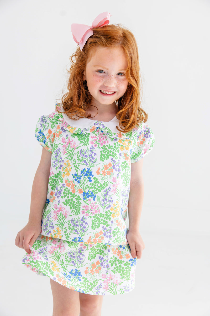 Searcy Skort - Gaston Street Garden with Worth Avenue White