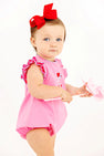Ruehling Ruffle Bubble - Hamptons Hot Pink with Beale Street Blue and Floral Embroidery