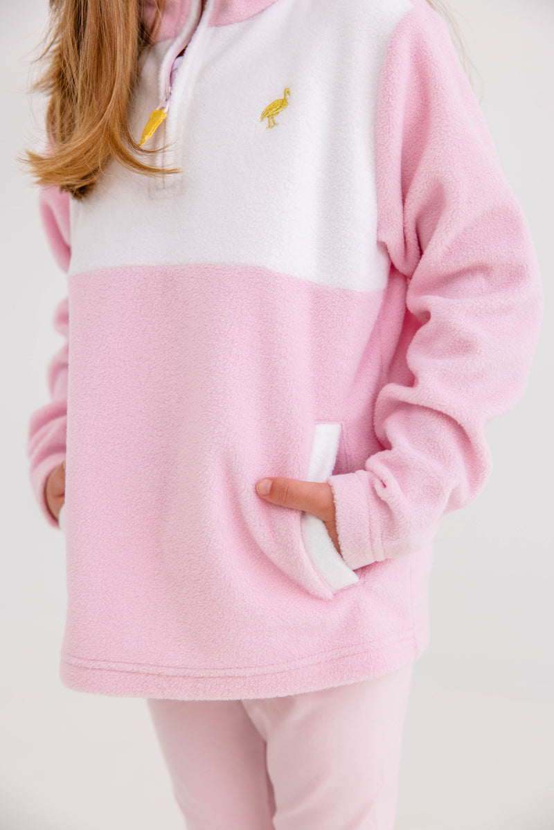 Hayword Half-Zip (Fleece) - Palm Beach Pink with Worth Avenue White