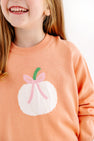 Isabelle's Intarsia Sweater - Seashore Sherbet & Sandpearl Pink with Pumpkin