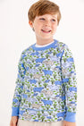 Cassidy Comfy Crewneck - Bal Harbour Hippo (Beale Street Blue) with Sunrise Blvd Blue