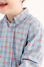 Dean's List Dress Shirt - Kensington Court Plaid with Barbados Blue Stork