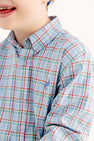 Dean's List Dress Shirt - Kensington Court Plaid with Barbados Blue Stork