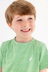 Prepletic™ Carter Crewneck - Grafton Green (Heathered) with Worth Avenue White Stork