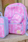 Peyton Pencil Pouch - Bell Court Bows (Hamptons Hot Pink) with Beale Street Blue