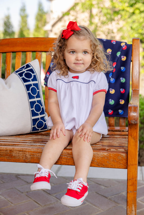 Blythe Bubble - Worth Avenue White with Megaphone Embroidery