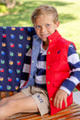 Vaughn Vest - Richmond Red with Nantucket Navy Stork