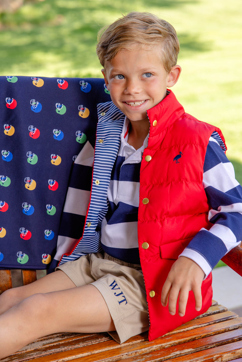 Rollin's Rugby Shirt - Nantucket Navy Stripe with Richmond Red Stork