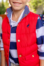 Rollin's Rugby Shirt - Nantucket Navy Stripe with Richmond Red Stork