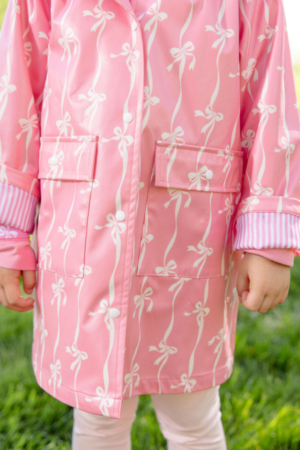 Liquid Sunshine Slicker - Bell Court Bows (Hamptons Hot Pink)