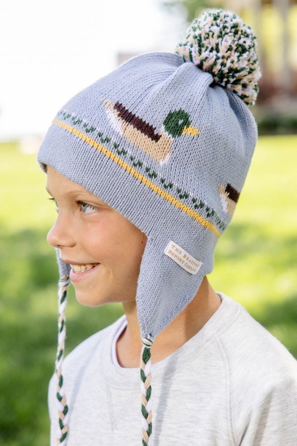 Parrish Pom Pom Hat - Sarasota Sky with Duck Motifs