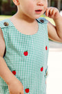 Critter Jack Keene Jon Jon - Gibson Island Green Mini Gingham with Apple Embroidery